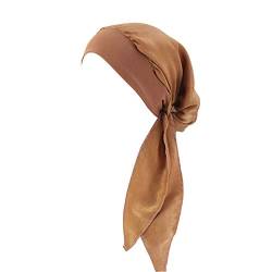 PB-SOAR Damen Kopftuch Kopfbedeckung Turban Bandana Schal Tuch Mütze für Haarverlust Chemo Krebs (Cognac) von PB-SOAR