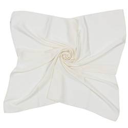 PB-SOAR Damen Mädchen Einfarbiger Schal Halstuch Bandana Kopftuch, quadratisch Halstuch 70 x 70cm, 12 Farben auswählbar (Creamy) von PB-SOAR