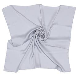 PB-SOAR Damen Mädchen Einfarbiger Schal Halstuch Bandana Kopftuch, quadratisch Halstuch 70 x 70cm, 12 Farben auswählbar (Hellgrau) von PB-SOAR