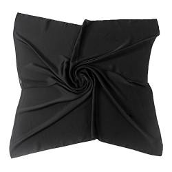 PB-SOAR Damen Mädchen Einfarbiger Schal Halstuch Bandana Kopftuch, quadratisch Halstuch 70 x 70cm, 12 Farben auswählbar (Schwarz) von PB-SOAR