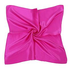 PB-SOAR Damen Mädchen Glänzend Halstuch aus 100% Seide, Seidentuch Seidenschal Schal Bandana Kopftuch Nickituch, 52 x 52cm (Pink) von PB-SOAR
