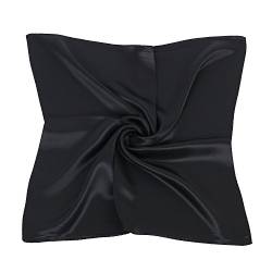 PB-SOAR Damen Mädchen Glänzend Halstuch aus 100% Seide, Seidentuch Seidenschal Schal Bandana Kopftuch Nickituch, 52 x 52cm (Schwarz) von PB-SOAR