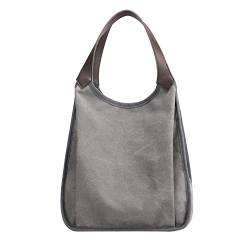 PB-SOAR Damen Mädchen Modern Canvas Shopper Schultertasche Handtasche Kleine Tasche Henkeltasche Hobo Bag Alltagstasche Beuteltasche (Grau) von PB-SOAR