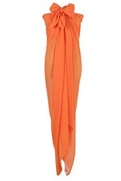 PB-SOAR XXL Damen Einfarbig Sarong Pareo Strandtuch Wickeltuch Bikini Cover up Wickelrock Multifunktions, Weich und Leicht (Orange) von PB-SOAR