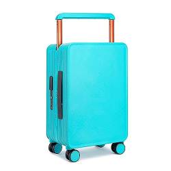 PBENO Handgepäck Koffer Breiter Trolley-Gepäck-Boarding-Koffer, Kleiner Koffer, universelles Rad, Passwort-Box, einfache Mode, großes Gepäck Reisekoffer (Color : Blue, Size : 24inch) von PBENO