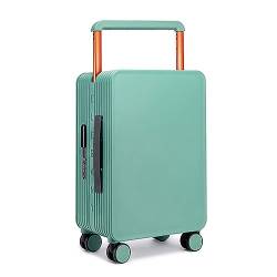 PBENO Handgepäck Koffer Breiter Trolley-Gepäck-Boarding-Koffer, Kleiner Koffer, universelles Rad, Passwort-Box, einfache Mode, großes Gepäck Reisekoffer (Color : Green, Size : 24inch) von PBENO