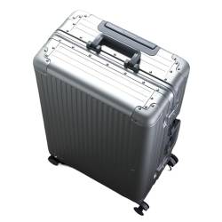 PBENO Handgepäck Koffer Trolley-Koffer aus Vollaluminium-Magnesiumlegierung, Universal-Radkoffer, Aluminiumrahmen, tragbarer Koffer, Passwort-Box Reisekoffer (Color : D, Size : 24in) von PBENO