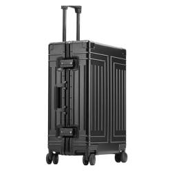 PBENO Handgepäck Koffer Trolley aus Aluminium-Magnesium-Legierung, Universalrad, Metallkoffer, tragbar, komplett aus Aluminium Reisekoffer (Color : B, Size : 28in) von PBENO