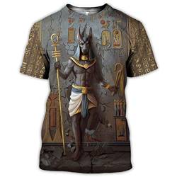 Atmungsaktiv Mesh Retro T-Shirt, Ägyptisch Pyramide Symbol 3D Druck Sommer Schnell trocken Kurzärmelig für Männer Sport Trikot,Style 10,XL von PBTMCD