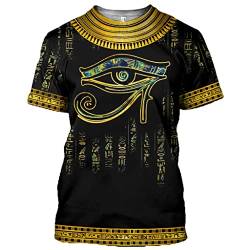 Atmungsaktiv Mesh Retro T-Shirt, Ägyptisch Pyramide Symbol 3D Druck Sommer Schnell trocken Kurzärmelig für Männer Sport Trikot,Style 19,XL von PBTMCD