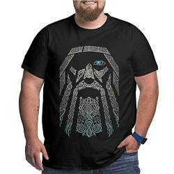 Schnelltrocknendes, atmungsaktives Mesh-T-Shirt, große Größe, lockere Herren-Viking-Wolf-Kurzarm-Harajuku-Streetwear,Odin 2,XL von PBTMCD