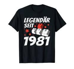 Gamer Legendär Seit 1981, Wasd Gaming Geburtstag T-Shirt von PC Gamer Geschenke für Zocker Geburtstage