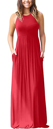 PCEAIIH Damen Kleid Maxikleid mit Blumenmuster Kleider mit Taschen Lässiges lockeres Maxikleid von PCEAIIH