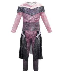 PDYLZWZY Party City Descendants 3 Audrey Halloween Kostüm für Mädchen,Superheld Halloween Langarm Overall Party Cosplay Outfit (Purple, 12-13 Years) von PDYLZWZY