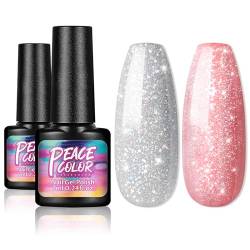 PEACECOLOR 2-teiliges Nagellack-Set, semi-permanent, Maniküre, Nail Art, Soak Off Nagellack, Set für DIY von PEACECOLOR