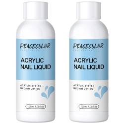 Peacecolor 2pcs Acryl Flüssigkeit flüssiges für Acryl Pulver Nagel Flüssigkeit für Acryl Nägel Anwendung Nagelverlängerung（120ML） von PEACECOLOR