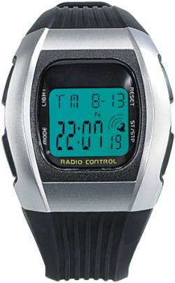 PEARL Funkarmbanduhr: Digitale Unisex-Sport-Funkuhr mit LCD-Display SW-640 dcf (LCD Armbanduhr, Armbanduhr LCD Display, Geschenk Herren) von PEARL
