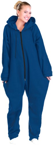 PEARL basic Flausch Jumpsuit: Jumpsuit aus flauschigem Fleece, blau, Größe S (Jumpsuit Hausanzug) von PEARL