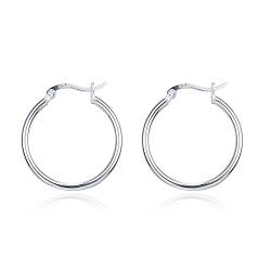 PEARLOVE 925 Sterling Silber Dicke Creolen Creolen. Kleine silberne Creolen, hypoallergene süße minimalistische Ohrringe für Frauen und Mädchen von PEARLOVE