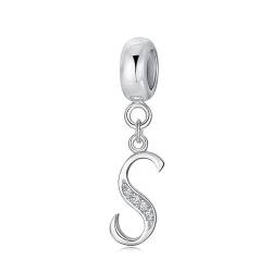 PEARLOVE A-Z Alphabets Charms Anhänger 925 Sterling Silber Buchstabe Charm Bead für europäische Armbänder und Halsketten von PEARLOVE