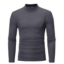 Herren Everyday Tops halbhoher Kragen Warme Unterwäsche Langarm T-Shirt Shirt Atmungsaktives dünnes Unterhemd Einfarbiges gestricktes aus Baumwolle mit schmaler Passform und modischem Boden T-Shirt von PECHEMO