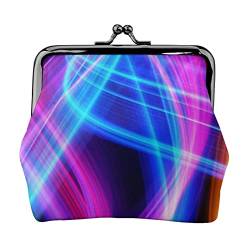 Bunte Wellen Geldbörse Kuss Schloss Ändern Geldbörse Leder Ändern Pouch Kleine Frauen Brieftasche Tasche für Geschenke, Schwarz , Einheitsgröße, Münzbeutel von PEIXEN