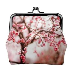 Cherry Tree Münzgeldbörse Kiss Lock Wechselgeldbörse Leder Kleingeldbeutel Kleine Frauen Geldbörse Tasche für Geschenke, Schwarz , Einheitsgröße, Münzbeutel von PEIXEN