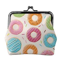 Donut Geldbörse Kuss Schloss Kleingeld Geldbörse Leder Kleingeld Pouch Kleine Frauen Geldbörse Tasche für Geschenke, Schwarz , Einheitsgröße, Münzbeutel von PEIXEN