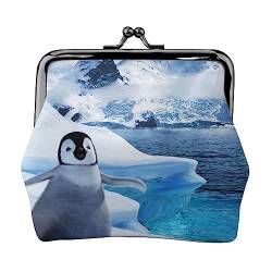 Nette Pinguine Baby Nehmen Münze Geldbörse Kiss Lock Ändern Geldbörse Leder Ändern Pouch Kleine Frauen Brieftasche Tasche für Geschenke, Schwarz , Einheitsgröße, Münzbeutel von PEIXEN