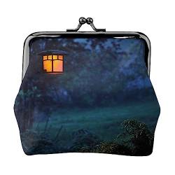 Night Scenery Geldbörse Kuss Schloss Ändern Geldbörse Leder Kleingeld Pouch Kleine Frauen Brieftasche Tasche für Geschenke, Schwarz , Einheitsgröße, Münzbeutel von PEIXEN