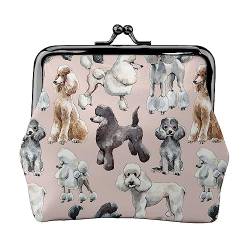 Oodles of Poodles Münzgeldbörse Kiss Lock Wechselgeldbörse Leder Kleingeldbeutel Kleine Frauen Geldbörse Tasche für Geschenke, Schwarz , Einheitsgröße, Münzbeutel von PEIXEN