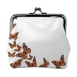 Orange Schmetterling Geldbörse Kiss Lock Change Geldbörse Leder Kleingeld Pouch Kleine Frauen Geldbörse Tasche für Geschenke, Schwarz, Einheitsgröße, Mode, Schwarz , Einheitsgröße, modisch von PEIXEN