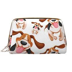 PEIXEN Cartoon Mops Make-up Tasche PU Leder Reise Kosmetiktasche Tragbare Reißverschluss Kulturbeutel Aufbewahrungstasche Für Frauen, Weiß, Einheitsgröße, weiß, Einheitsgröße von PEIXEN