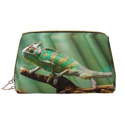 PEIXEN Chameleon Make-up-Tasche PU-Leder Reise Kosmetiktasche Tragbare Reißverschluss Kulturbeutel Aufbewahrungstasche Für Frauen, Weiß, Einheitsgröße, weiß, Einheitsgröße von PEIXEN