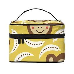 PEIXEN Clever Monkey Make-up-Tasche, Kosmetiktasche, tragbare Kulturtasche, Aufbewahrung, Organizer, Reise-Make-up-Tasche für Frauen, Schwarz, Einheitsgröße, Schwarz , Einheitsgröße von PEIXEN