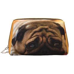 PEIXEN Cry Mops-Make-up-Tasche, PU-Leder, Reise-Kosmetiktasche, tragbare Kulturtasche, Aufbewahrungstasche für Damen, Weiß, Einheitsgröße, weiß, Einheitsgröße von PEIXEN