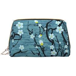 PEIXEN Kirschblüte Make-up Tasche PU Leder Reise Kosmetiktasche Tragbare Reißverschluss Kulturbeutel Aufbewahrungstasche Für Frauen, Weiß, Einheitsgröße, weiß, Einheitsgröße von PEIXEN