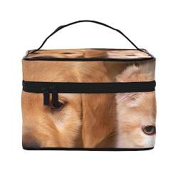 PEIXEN Make-up-Tasche mit Hund und Katze, Kosmetiktasche, tragbare Kulturtasche, Aufbewahrung, Organizer, Reise-Make-up-Tasche für Frauen, schwarz, Einheitsgröße, Schwarz , Einheitsgröße von PEIXEN