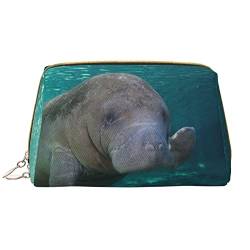 PEIXEN Nette Hippo Make-up Tasche PU Leder Reise Kosmetiktasche Tragbare Reißverschluss Kulturbeutel Aufbewahrungstasche Für Frauen, Weiß, Einheitsgröße, weiß, Einheitsgröße von PEIXEN