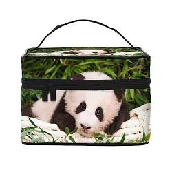 PEIXEN Niedlicher Panda-Baby-Make-up-Tasche, Kosmetiktasche, tragbare Kulturtasche, Aufbewahrung, Organizer, Reise-Make-up-Tasche für Frauen, schwarz, Einheitsgröße, Schwarz , Einheitsgröße von PEIXEN