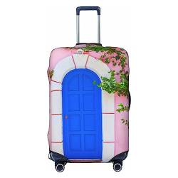 PEIXEN Old Blue Door Luggage Cover Elastic Washable Suitcase Protector Anti-Scratch Travel Suitcase Cover Fits 18-32 Inch, Schwarz , L von PEIXEN