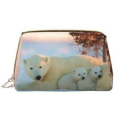 PEIXEN Süße Eisbären Make-up Tasche PU Leder Reise Kosmetiktasche Tragbare Reißverschluss Kulturbeutel Aufbewahrungstasche Für Frauen, Weiß, Einheitsgröße, weiß, Einheitsgröße von PEIXEN