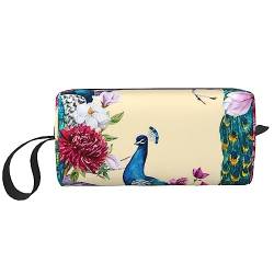 Pfau Make-up Tasche Große Kapazität Kosmetiktaschen Tragbare Reise Aufbewahrungstasche Täglich Kulturbeutel, weiß, Einheitsgröße, Taschen-Organizer von PEIXEN