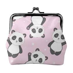 Pink Panda Geldbörse Kiss Lock Change Geldbörse Leder Kleingeldbeutel Kleine Frauen Geldbörse Tasche für Geschenke, Schwarz, Einheitsgröße, Mode, Schwarz , Einheitsgröße, modisch von PEIXEN