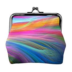 Rainbow Ocean Münzgeldbörse Kiss Lock Wechselgeldbörse Leder Kleingeldbeutel Kleine Frauen Geldbörse Tasche für Geschenke, Schwarz , Einheitsgröße, Münzbeutel von PEIXEN