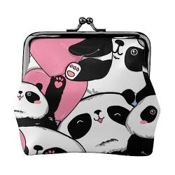 Schöne Panda Gedruckt Münze Geldbörse Kiss Lock Ändern Geldbörse Leder Ändern Pouch Kleine Frauen Brieftasche Tasche für Geschenke, Schwarz , Einheitsgröße, Münzbeutel von PEIXEN