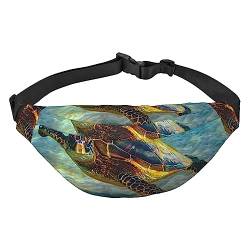 Sea Turtle Fanny Pack Unisex Wasserabweisende Hüfttasche Pack Leichte Gürteltasche für Reisen Sport Wandern, Schwarz, Einheitsgröße, Schwarz , Einheitsgröße von PEIXEN