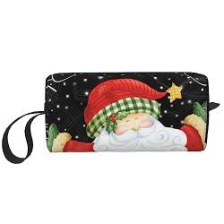 Weihnachtsmann Kunst Make-up Tasche Große Kapazität Kosmetiktaschen Tragbare Reise Aufbewahrungstasche Täglich Kulturbeutel, weiß, Einheitsgröße, Taschen-Organizer von PEIXEN