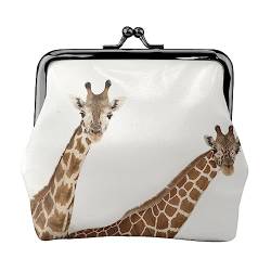 necks of giraffe Münzgeldbörse Kiss Lock Wechselgeldbörse Leder Kleingeldbeutel Kleine Frauen Geldbörse Tasche für Geschenke, Schwarz, Einheitsgröße, Mode, Schwarz , Einheitsgröße, modisch von PEIXEN