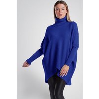 PEKIVESSA Longpullover Oversized langer Rollkragenpullover Damen Fledermausärmel (1-tlg) hinten länger von PEKIVESSA